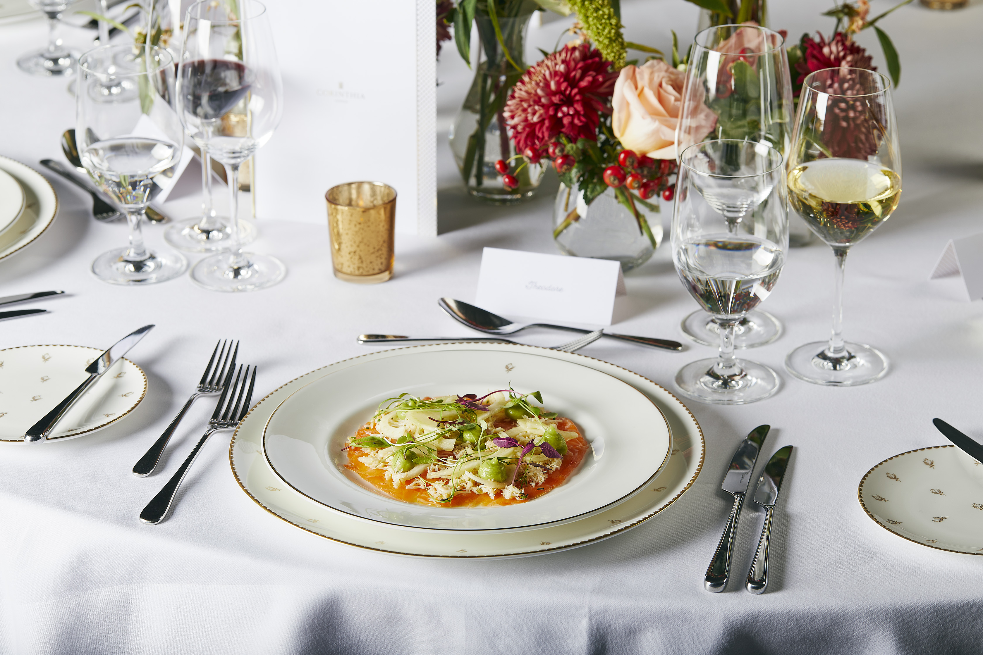 Salmon dish on a dinner table